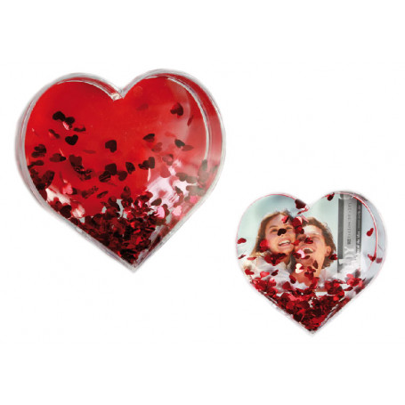 Ram za Slike GLITTER HEART WATERGLOBE 