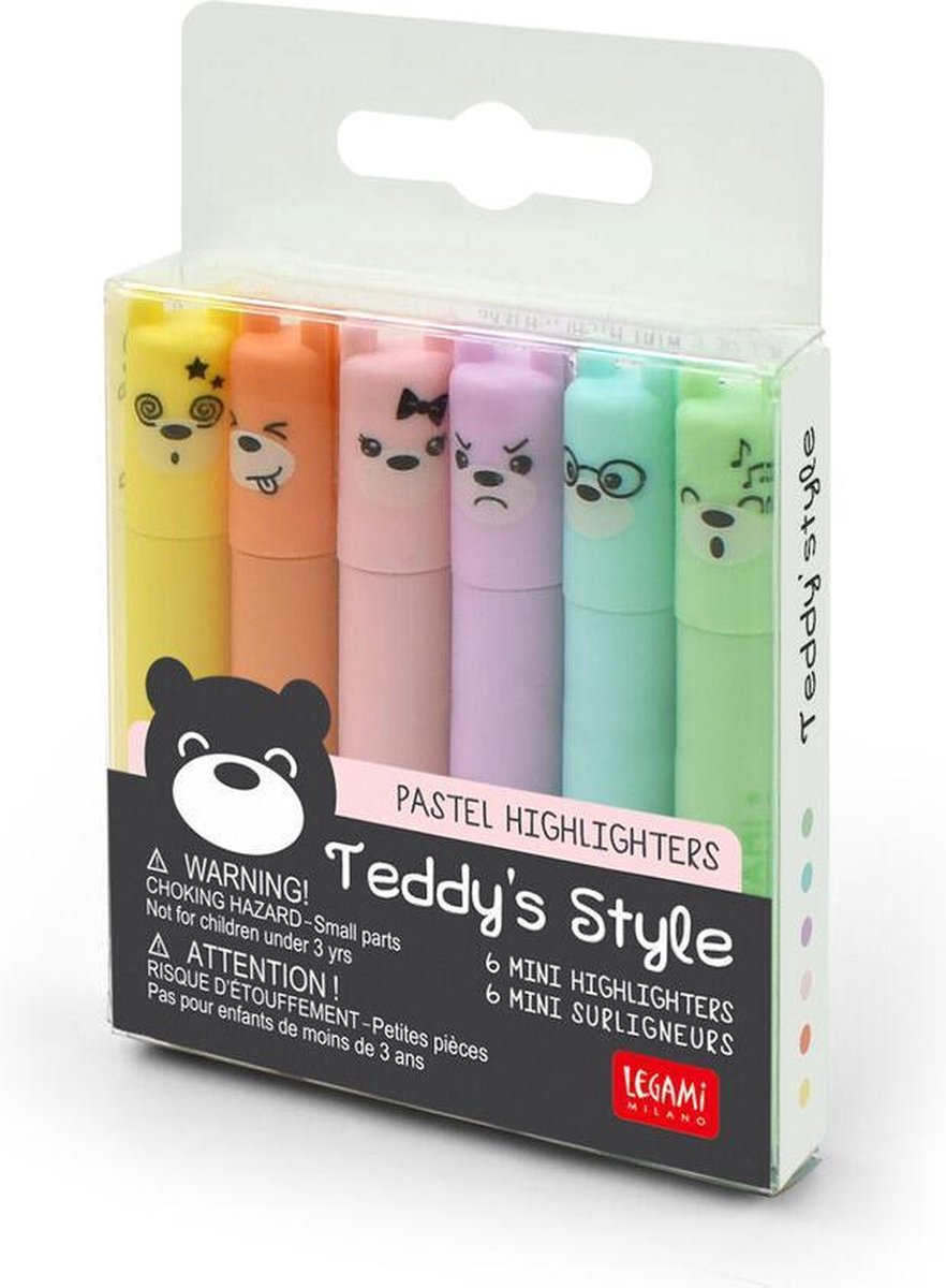 Set TEDDY S STYLE  MINI PASTEL HIGHLIGHTERS 