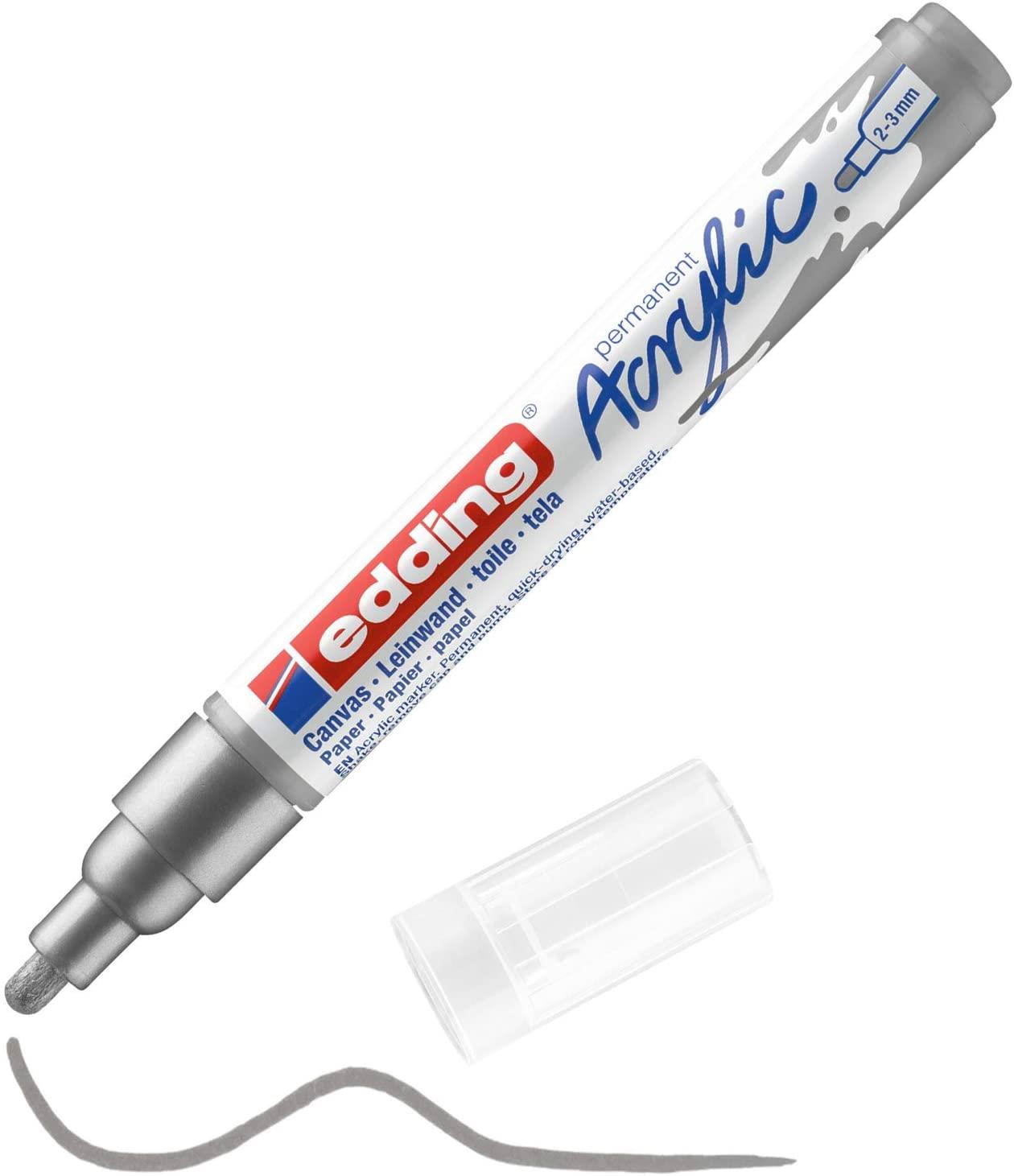 AKRILNI MARKER E-5100 MEDIUM 2-3MM OBLI VRH EDDING SREBRNA 