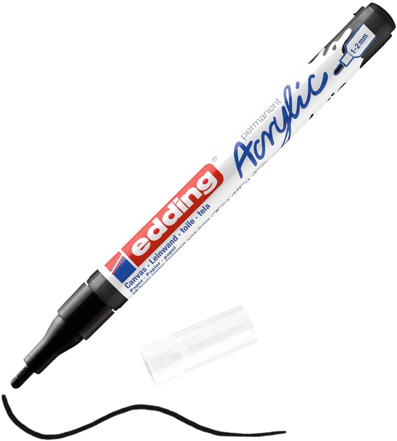 AKRILNI MARKER E-5300 FINE 1-2MM OBLI VRH EDDING CRNA 