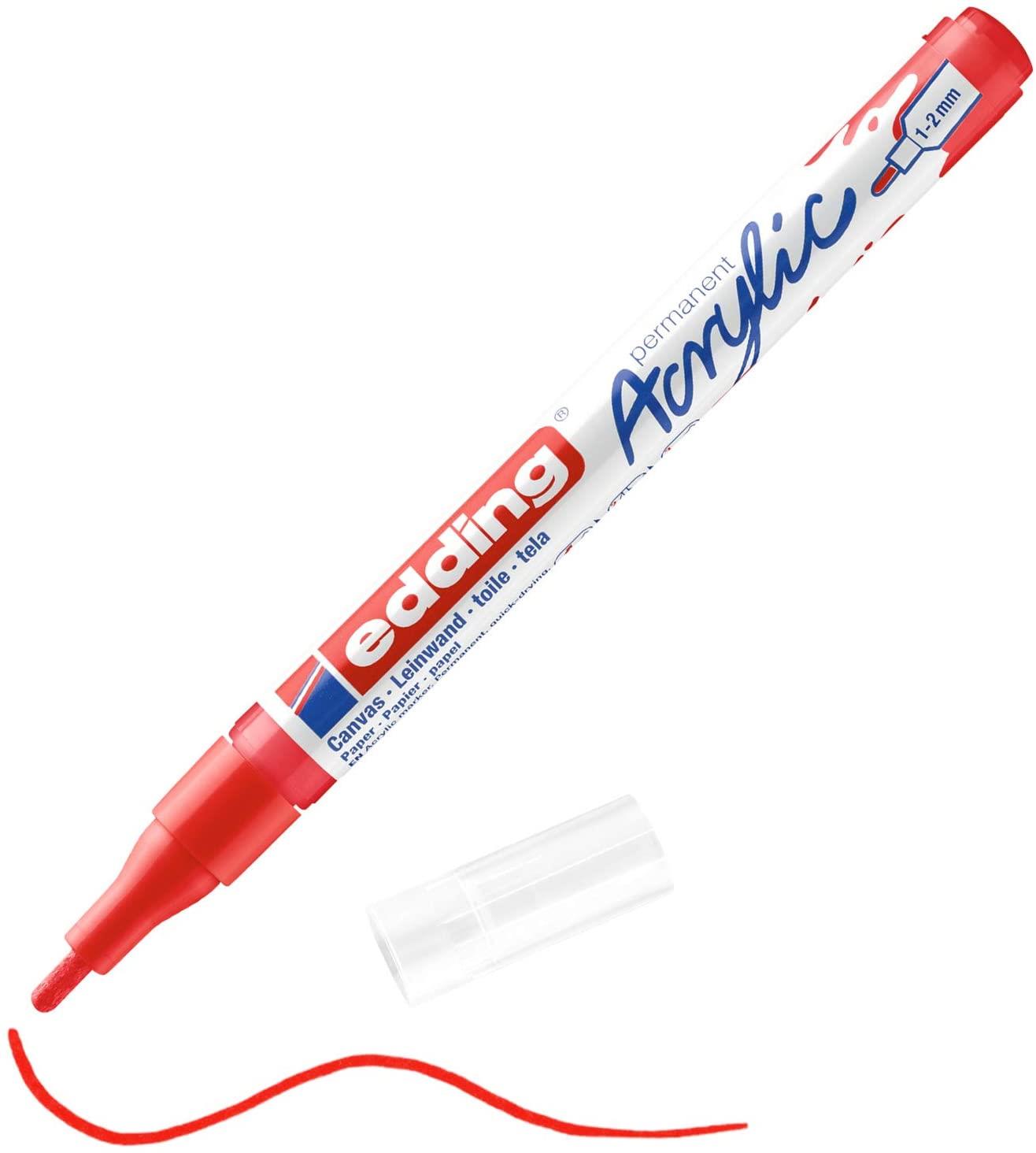 AKRILNI MARKER E-5300 FINE 1-2MM OBLI VRH EDDING CRVENA 