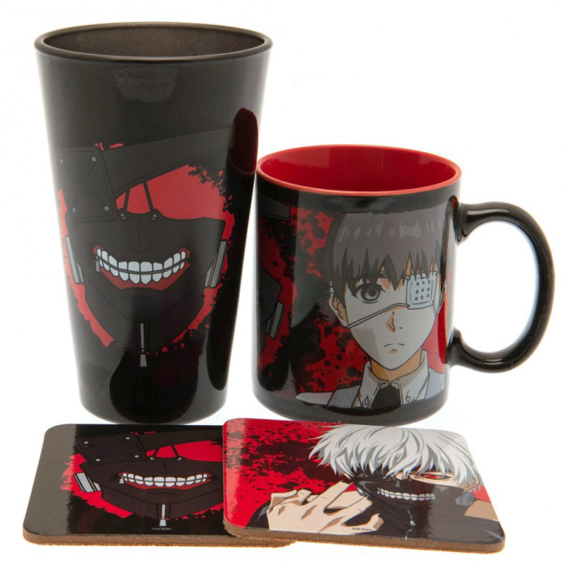 TOKYO GHOUL poklon set - šolja, čaša i dva podmetača 