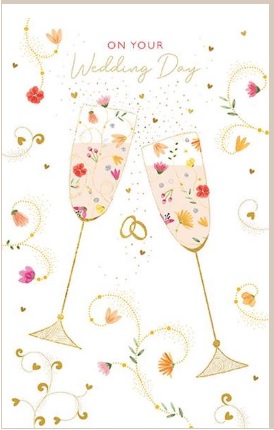 Čestitka za venčanje WEDDING CHAMPAGNE GLASSES 