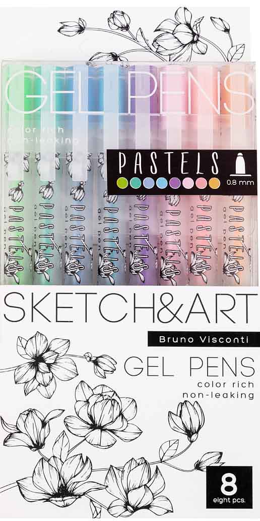 Gel pen SKETCH&ART, 8 kom, 0,8mm PASTEL 