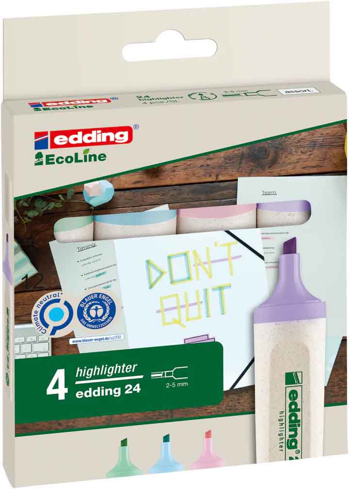 SIGNIRI E-24 ECOLINE PASTEL 2-5MM      SET 1/4                      EDDING SORTIRANO 