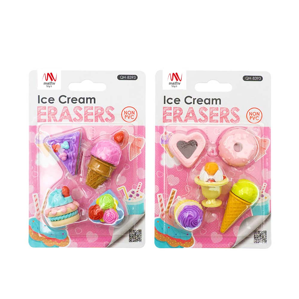 Set gumica za brisanje FANCY ERASER SET: ICE CREAM 