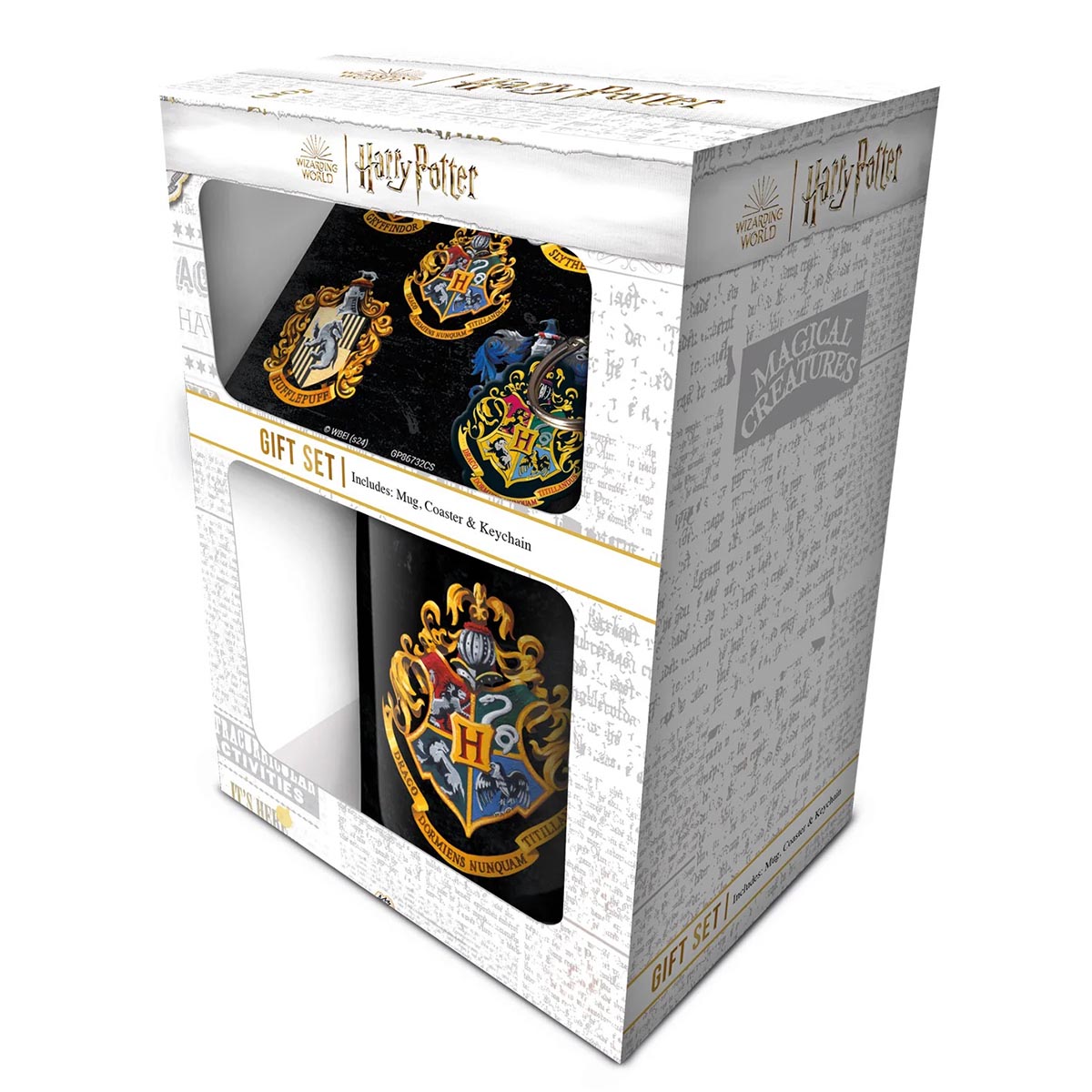 Gift set, šolja, podmetač, privezak HARRY POTTER Colourful Crest 