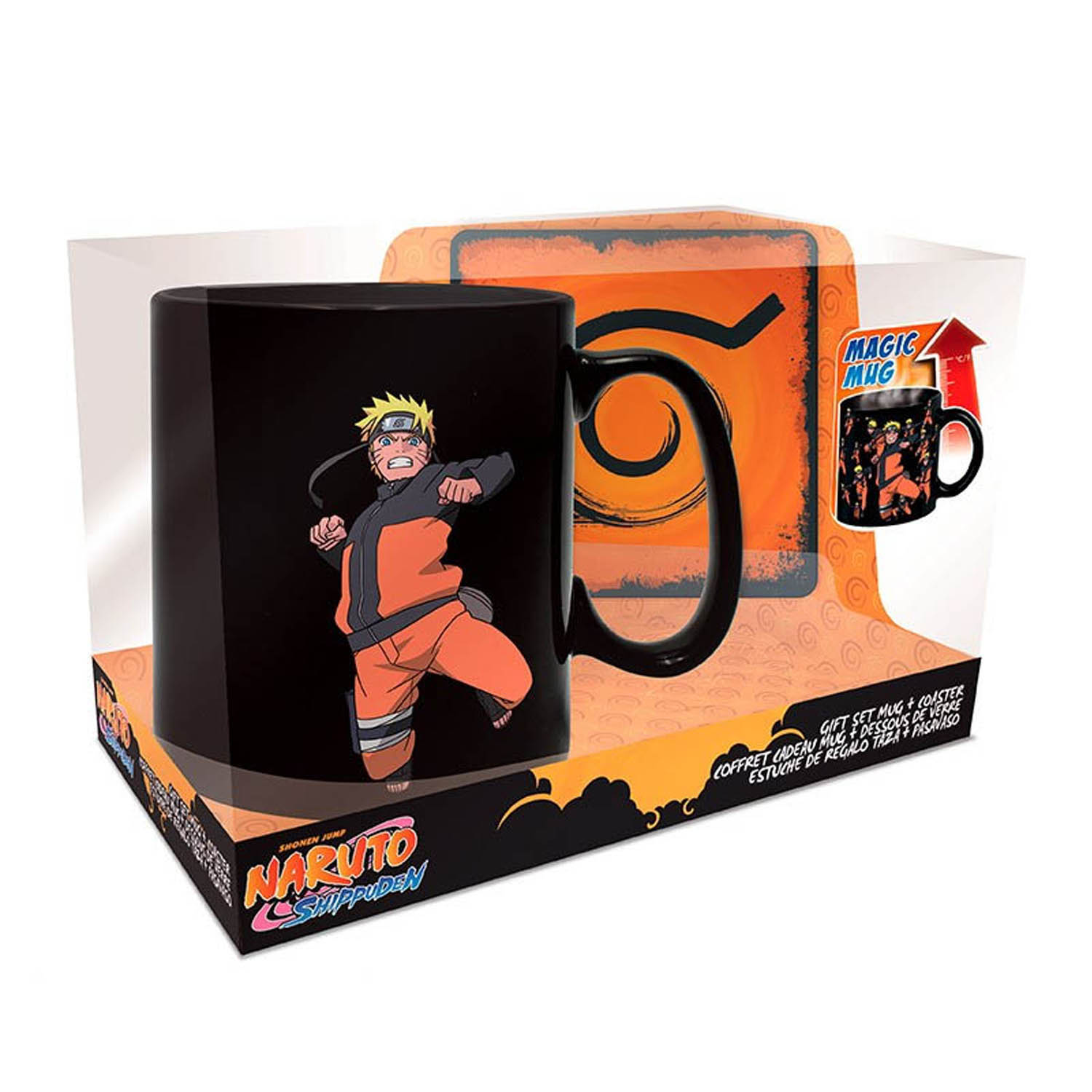 Gift set - termosenzitivna šolja 460ml i podmetač NARUTO SHIPPUDEN 