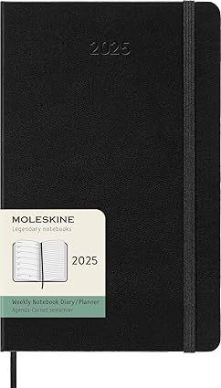 MOLESKINE datumirani nedeljni planer 2025 TP CRNI 13x21cm 