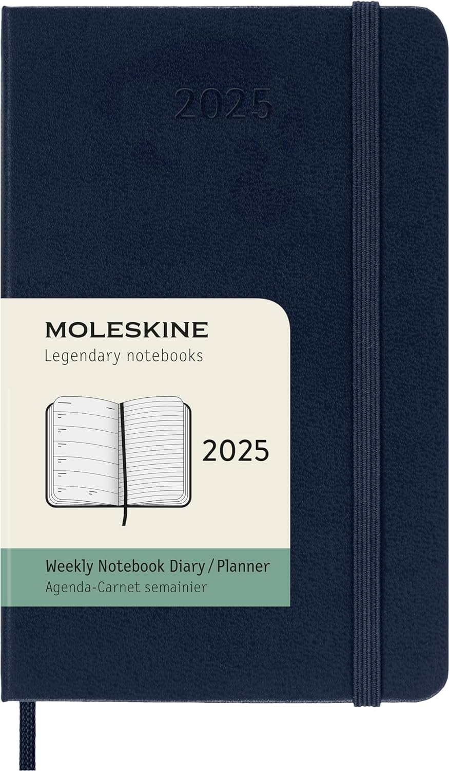 MOLESKINE datumirani nedeljni planer TP 2025 PLAVI 13x21cm 