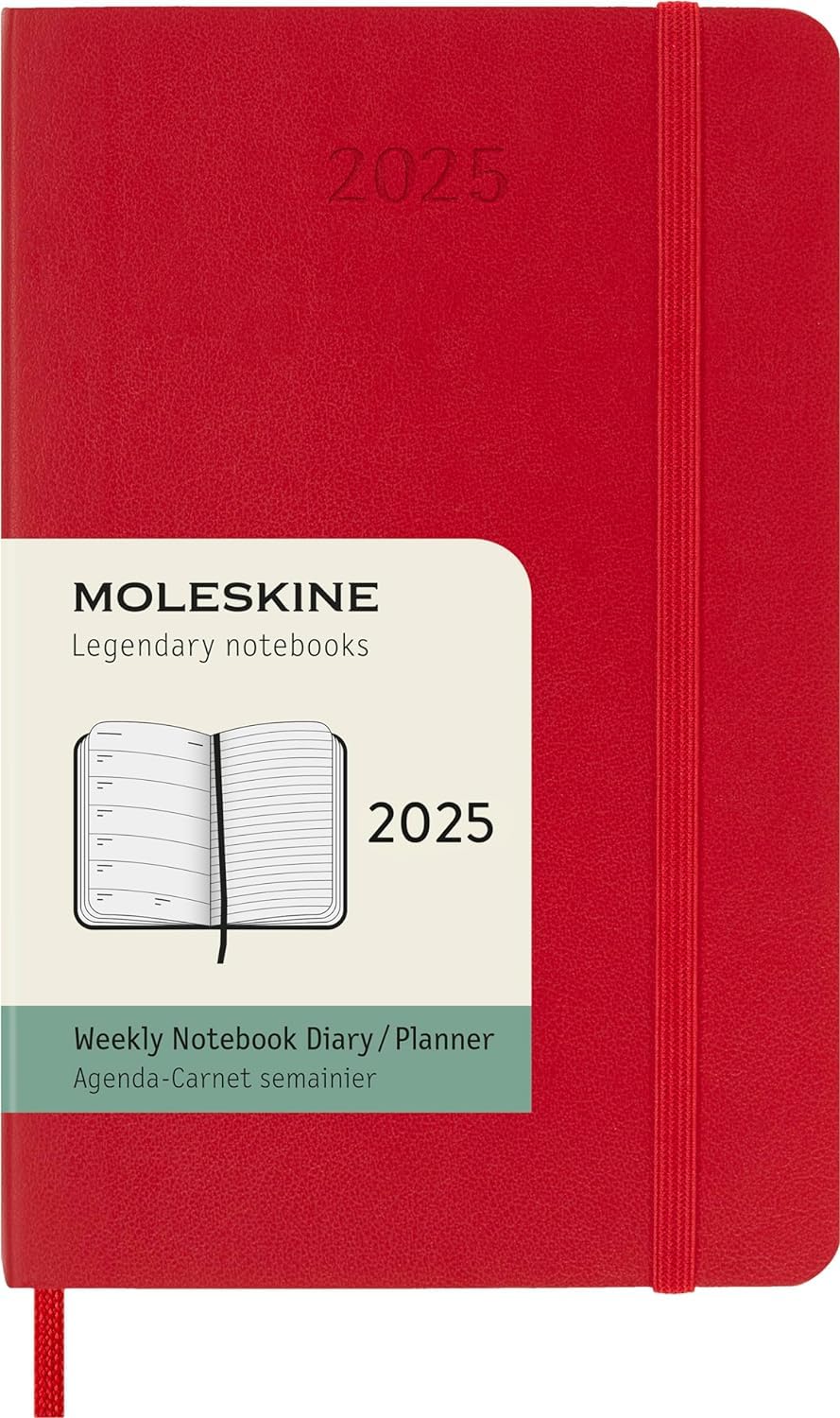 MOLESKINE datumirani nedeljni planer 2025 MP CRVENI 9x14cm 