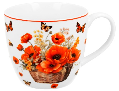 Velika šolja BASKET OF FLOWERS - POPPIES 460ml 