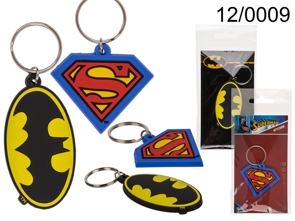 METALNI PRIVEZAK ZA KLJUCEVE 7 CM SUPERMAN I BATMAN 