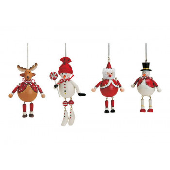 CHRISTMAS HANGER ON TREE DISPL AY WOOD 8-ASS 6-10CM 