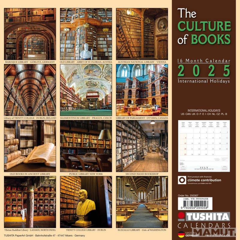 Zidni kalendar THE CULTURE OF BOOKS 2025 