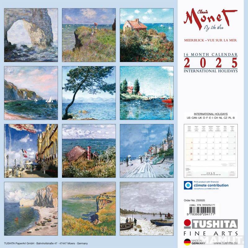 Zidni kalendar CLAUDE MONET - BY THE SEA 2025 